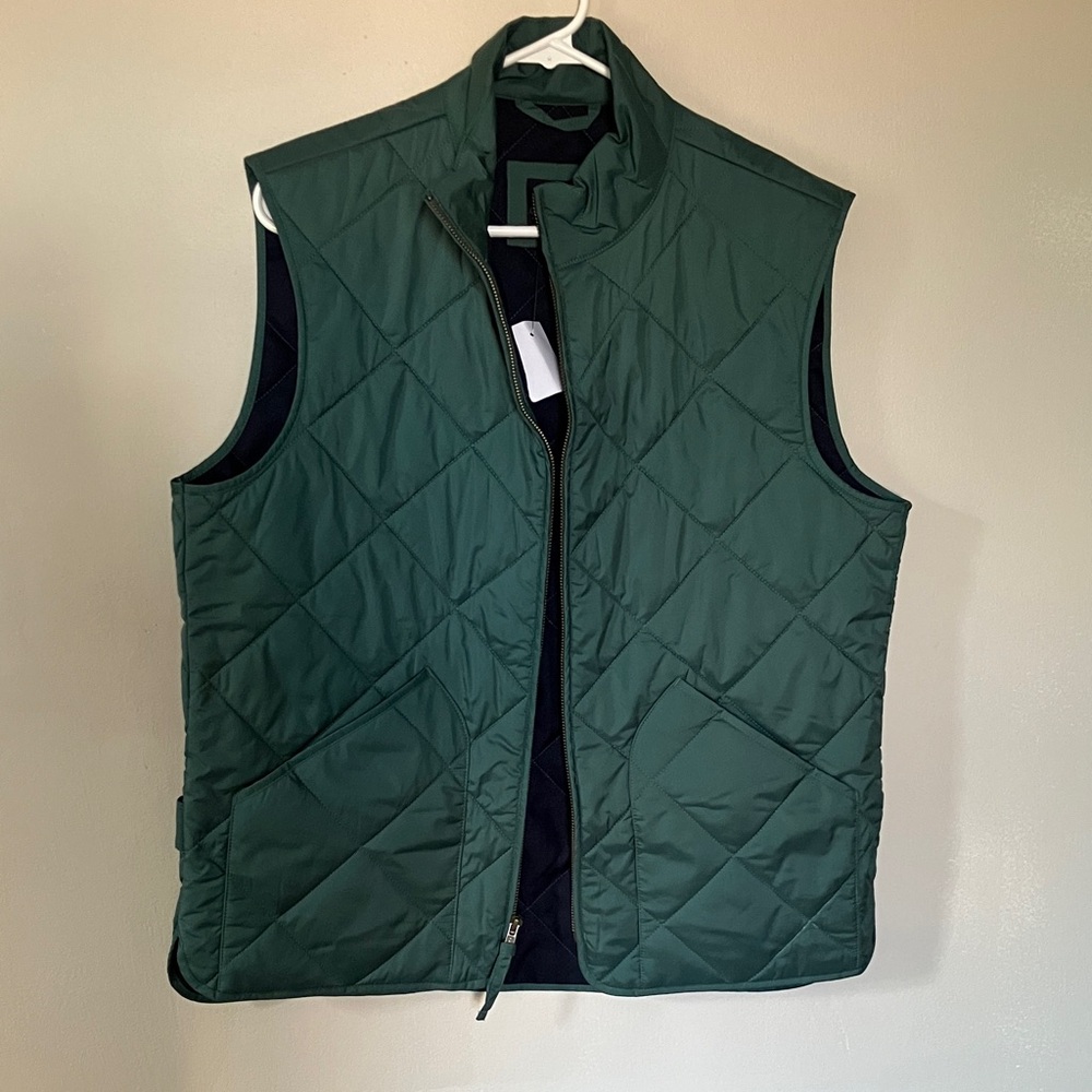 J. Crew Men's Green Quilted Vest